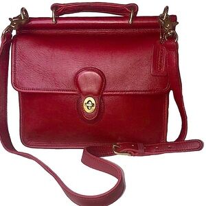 Vintage COACH WILLIS Red Glove Tanned Top Handle Crossbody Bag 9927 USA COA